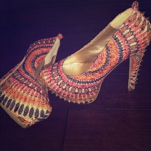 Multi Colored High heel, has been worn ONCE